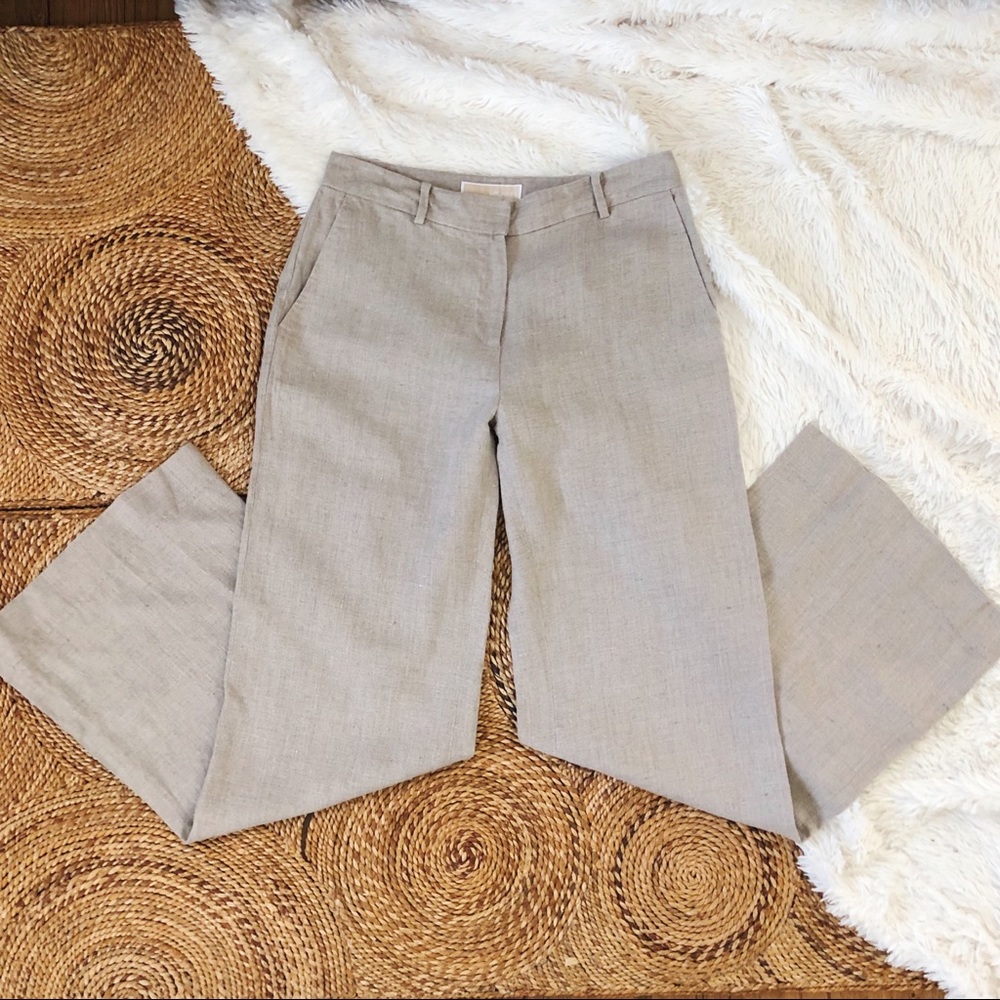 michael kors linen wide leg pants